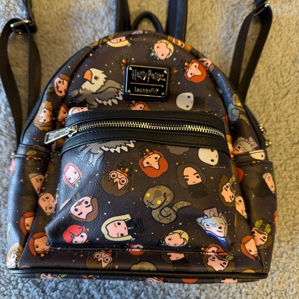 LOUNGEFLY Harry Potter Chibi Characters Mini Backpack Womens Shoulder Bag Purse